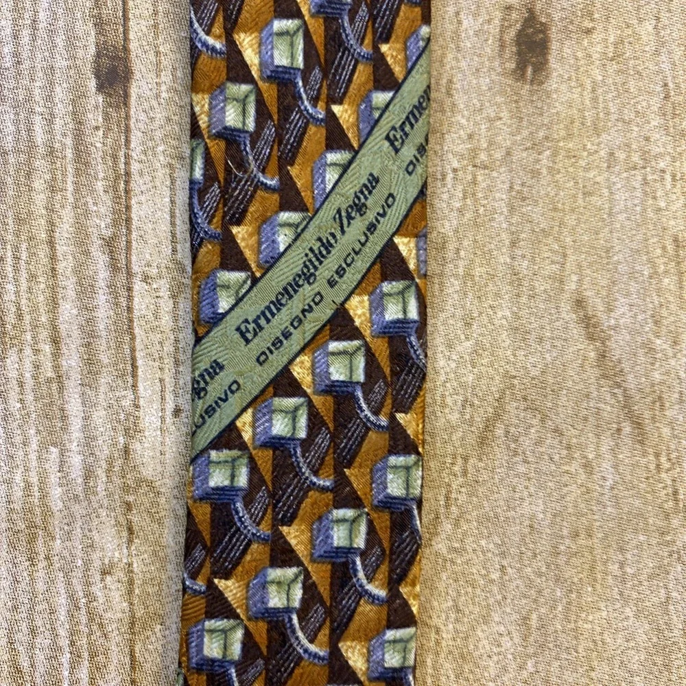Vintage Ermenegildo Zegna Tie Multicolor Geometric